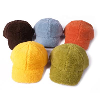 China Custom High Quality COMMON Winter 6-Panel Logo Polyester Fuzzy Baseball Hats for sale