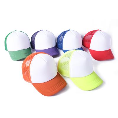 China Designer Custom Logo Polyester 5 Panel Luxury COMMON Mesh Plain Trucker Hats Cap for sale