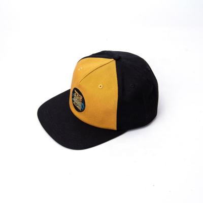 China Solid Color Cotton Applique 5 Panel Sports Baseball Hats COMMON Soft Snapback Hat for sale