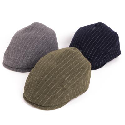 China Newsboy Unisex Newsboy Ivy Cap Hats Vintage British Adults Striped Comfortable High Quality Wool for sale