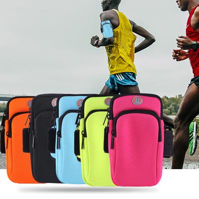 China Custom Breathable Colorful Polyester Unisex Logo Sports Accessories Waterproof Mobile Phone Gym Bag For Outdoor for sale