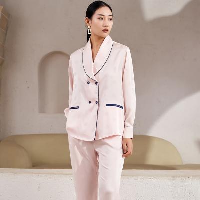 China NEW Factory Good Quality Wholesale Women Breathable Satin Sleepwear Luxury V Bridesmaid Silk Pajamas for sale