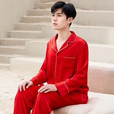 China Summer Family Breathable Popular Pajamas Ice Silk Red Christmas Men's Winter Chinese Red Wedding Wedding Couples Home Sleepwear Pajamas for sale