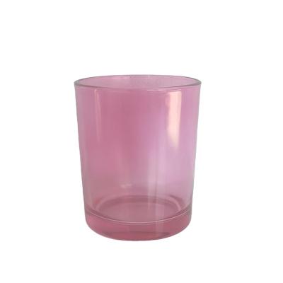 China 2021 Luxury 315ml 215ml Home Mounted Candle Red Jar Matte Frosted Jar Round Bottom Candle Jar for sale