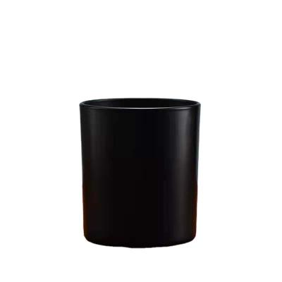 China 2022 Wholesale 2022 Home Daily Life Empty Candle Jar 315ml Matte Black Candle Jars Luxury for sale