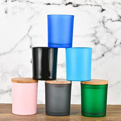 China Modern Fashionable Sales Candle Jar 315ml 10oz Candle Jars Matte Empty Candle Glass Jar With Lid for sale