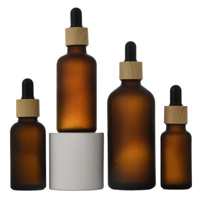 China 2021 Personal Care Frosted Glass Bottles For Essential Oils Brown High Quality Essential Oil Bottles for sale