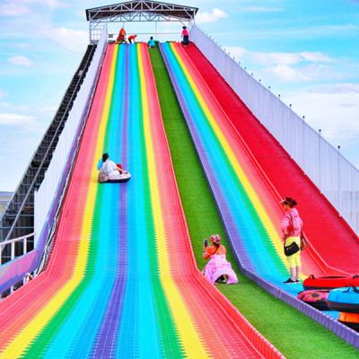 China Direct Selling High Quality Plastic Children's Factory Amusement Park Recreation Equipments Rainbow Slide for sale