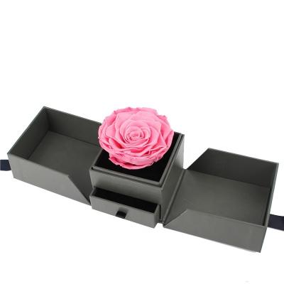 China Diseño de lujo preservado secado duradero de la caja de regalo de Rose con el embalaje del cajón en venta