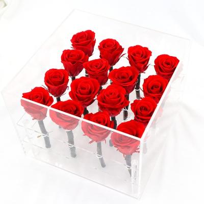 Chine Adapté aux besoins du client colorez les roses préservées par 4cm-5cm dans une décoration d'Indor de boîte à vendre