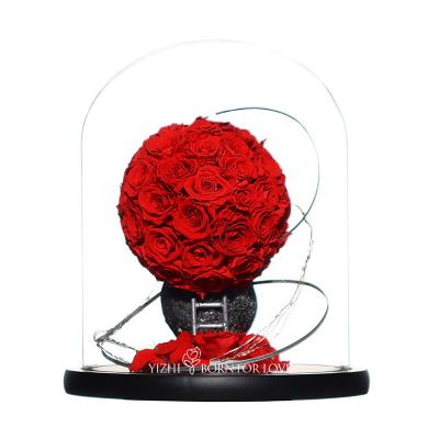 China Eternal Flowers In Glass Romantic Planet Gift Luxury Home Decor Wedding Decor Romantic Gift for sale