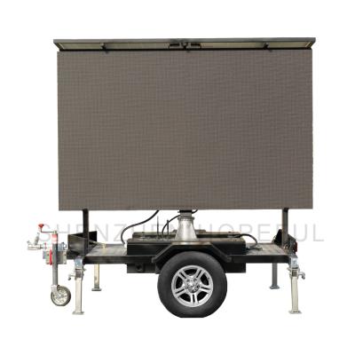 China Video outdoor waterproof board 360 degree 5mm 2.56x1.28m lift trailer rotatable detachable screen 4mm led billboard moving screen for sale