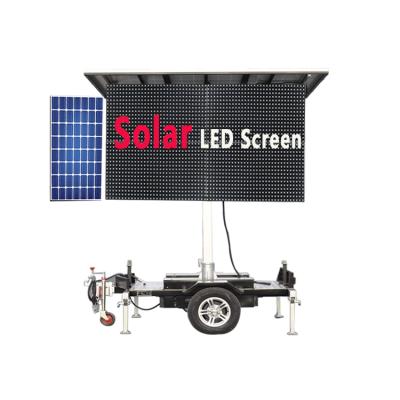 China Video high quality SMD3535 smd led high full color refresh solar powered mobile commercial lift trailer LED advertising screen for sale