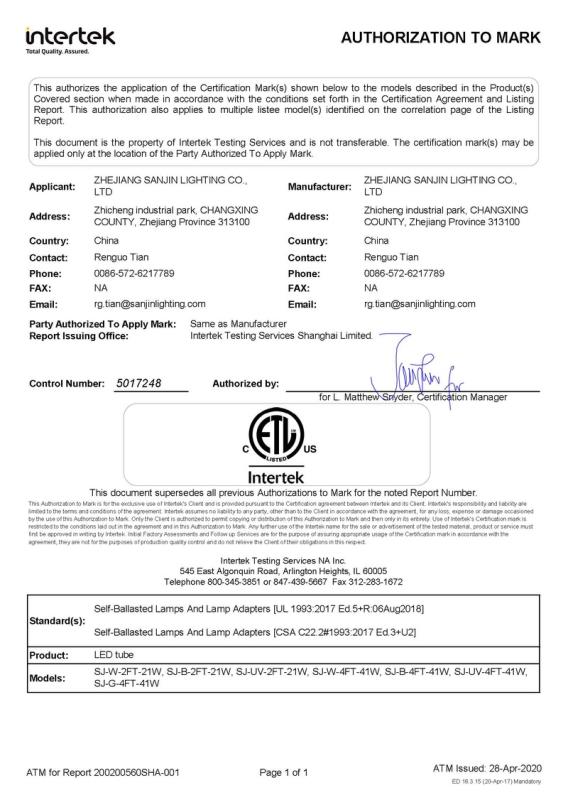 ETL - Jiangsu TBI Opto-Electronic Ltd.