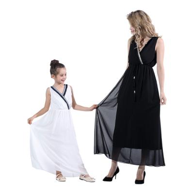 China High Quality Breathable Kids Dress 100% Sleeveless White Polyester Summer Girls Casual Party Dresses for sale