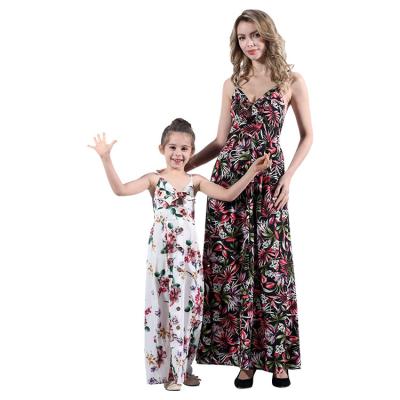 China Cheap Wholesale Breathable Floral Print Dress Summer Girl Fashion Party Dress Kids Clothes Girls Sleeveless Dresses for sale