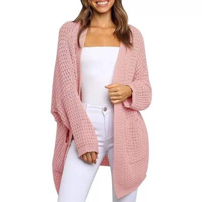 China Women Cardigan Closure Open Irregular Collar Anti-wrinkle Factory Price Point Pattern Solid Type Sweater for sale