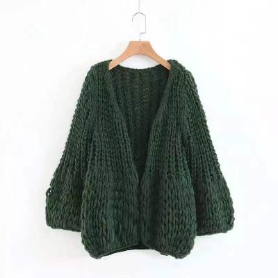 China Wholesale Solid Type Long Sleeve Anti-wrinkle China Pattern Coat Hand Knitted Women Sweater Top Cardigan for sale