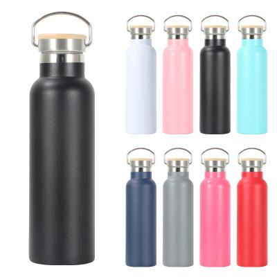 China PORTABLE High Quality Wholesale Custom Colors Water Bottle For Sports 600ml Stainless Steel Double Wall Insulated Bottle With Handle for sale