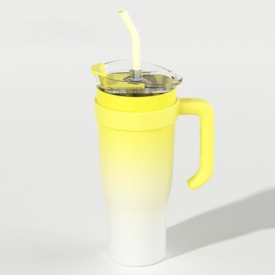 China 2023 Sustainable Wholesale 40oz Tumbler With Handle Water Bottle Stainless Steel High Quality Tumbler With Straw for sale