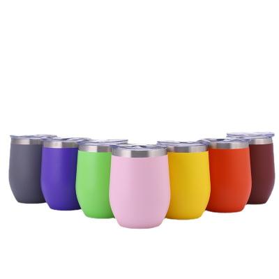 China Wholesale Bulk High Quality PORTABLE Vacuum Insulated Cup Tumbler Wall 12oz Powder Coated Coffee Mugs Stainless Steel Double Tumbler for sale