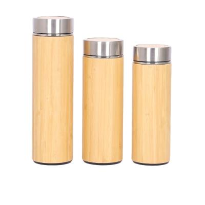 China 500ml Eco-Friendly Wholesale Bamboo Thermos PORTABLE Insulated Water Bottles Stainless Steel Tumbler Kids Water Bottle With Lid for sale