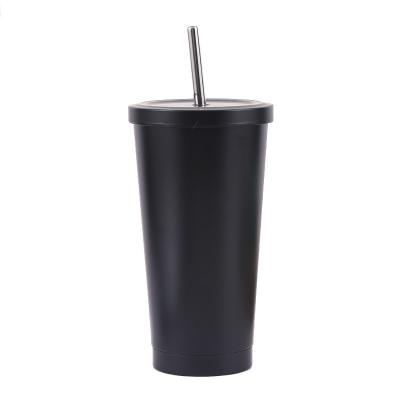 China Wholesale 500ml Sustainable Eco Friendly Coffee Mugs Stainless Steel Tumbler Double Wall Insulated Thermos Cup Coffee Tumbler With Straw for sale