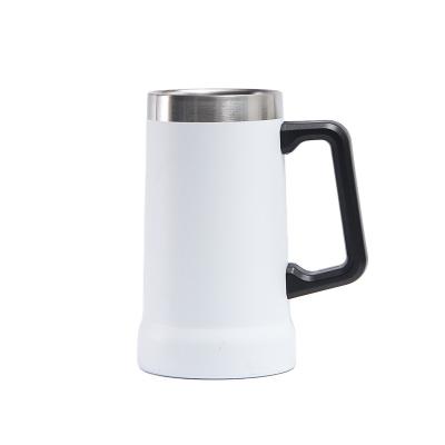 China Viable Wholesale Eco Friendly High Quality 24oz Beer Mugs Stainless Steel Tumbler With Handle Double Wall Insulated Coffee Tumbler for sale