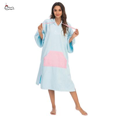 China Plain Custom Design Changing Beach Surf Poncho Towel Robe for sale