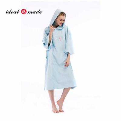 China Customized Towel QUICK DRY With Embroidery Logo Surf Adult Hooded Poncho For Beach for sale