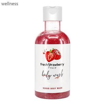 China Strawberry Scented Natural Essence Cleanser Whitening Fragrance Body Shampoo Skin Care Products For Women for sale