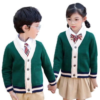 China High School Cotton V-Neck Kindergarten Kindergarten Boys Girls Boys Girls Sweater+Shirt+Pants Or Skirt Primary Secondary High Set SU-S-003 for sale