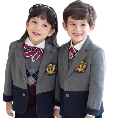 China Custom Made Elegant Formal Winter School Student Girls Boys Navy Navy School Uniform Children Japanese Blazer For School Teens Suit for sale