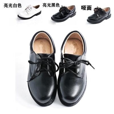 China Breathable black PU leather or cow leather back to school fashion comfort kids shoes school black shoes for boys and girls for sale