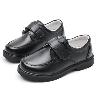 China Black Cow Leather Campus Shoes Breathable Durable Anti-odor Comfort Breathable Kids Whip Shoes School Shoes For Kids for sale