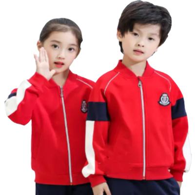 China International school check cloth sports school uniforms red and blue designs SU-A-008 for sale