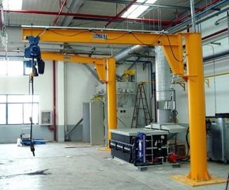 China 1ton/2ton/3ton/5ton Freestanding Elektrische Kraanbalkkraan met Kettingshijstoestel voor Materialenbehandeling Te koop