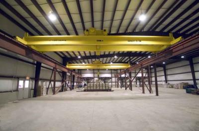 China 16 ton,16 ton / 3,2 ton LDH Series 2 Hook Double Girder Overhead Crane With Electric Hoist for sale