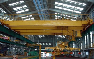 China Double Girder Electric Overhead Crane With Top-Slewing Magnetic Chuck, Extra Heavy Duty Cranes For Steel Mills for sale