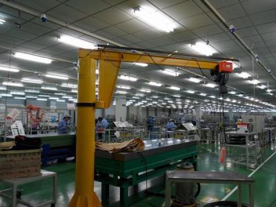 China 5ton Pillar Mounted Electric Jib Crane With Chain Hoist For Materials Handling for sale