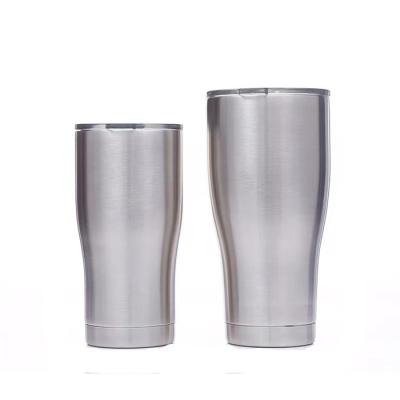 China Direct Selling 20oz 30oz 304 Stainless Steel Customized Curved Tumbler Disposable Cups With Lids for sale