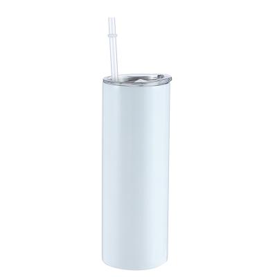 China Disposable Sublimation 20oz Skinny Straight Tumbler Blanks Double Wall Stainless Steel Vacuum Insulated Cups Mugs With Lid And Straw for sale