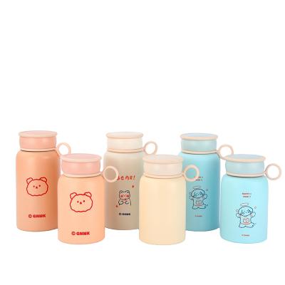 China Disposable Free Custom Double Wall Insulated 304 Stainless Steel Kids Water Bottle Kids Drinking Thermos With 2 Lids for sale