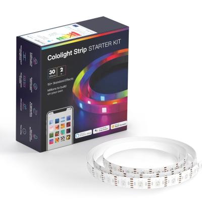 China Smart LANDSCAPE Christmas app rgbw led strip light 50ft stretchable for sale