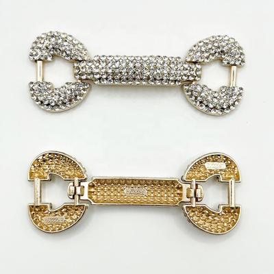 China Shoe Accessories Wholesale Diamond Shoe Accessories Gold Alloy Shoe Parts Metal Buckles for sale