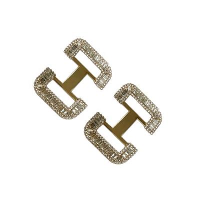 China Luxury Wholesale Metal Hardware Shoe Buckle Shoe Accessories Diamond Decorative for sale