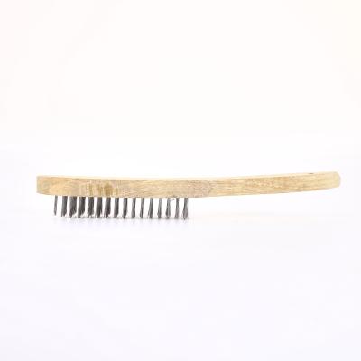 China High Quality Wood Handle Cleaning Brass Flat Industrial Wire Brushes Scrub Floor Squeegee Cleaning Brush for sale