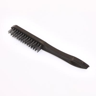 China Hot sale industry steel wire grinding flat brush plastic handle rust cleaning brush for sale