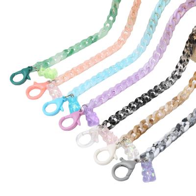 China 2021Professional fashion glass accessories factory designer fashion maskes acrylic glass chain for sale