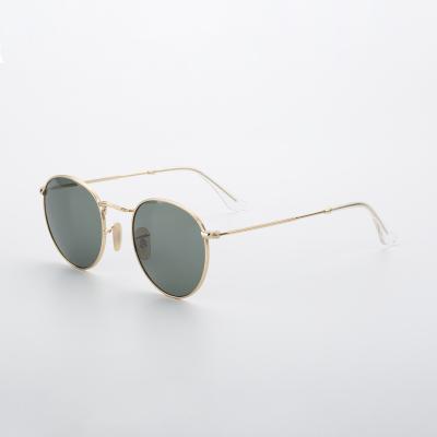 China Hot Sale Fashion Metal Round Sunglasses Frame High Quality Blackout Sunglasses for sale